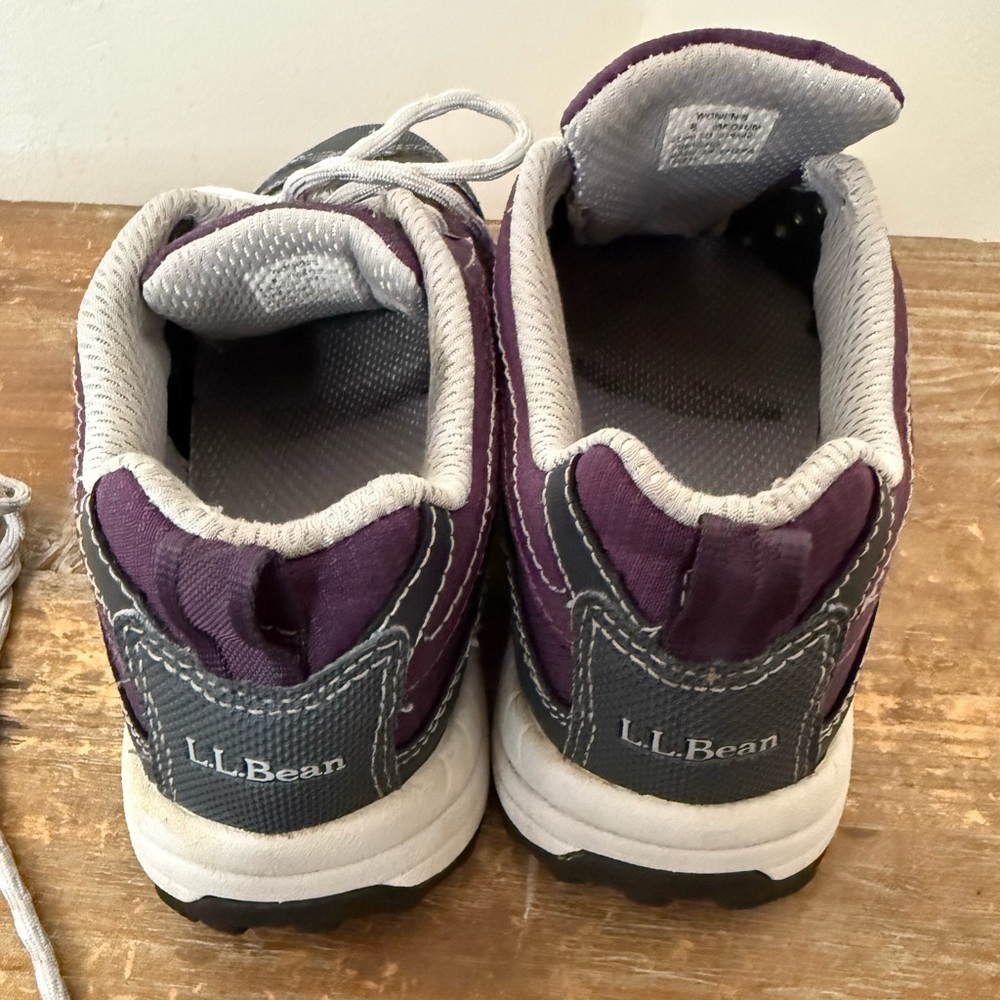L.L. Bean Hiking Walking Shoes Purple and Gray Sneakers Women Sz 8 - Picture 7 of 9